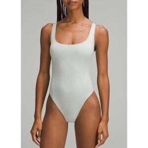 Lululemon Wundermost Square-Neck Sleeveless Bodysuit Beige